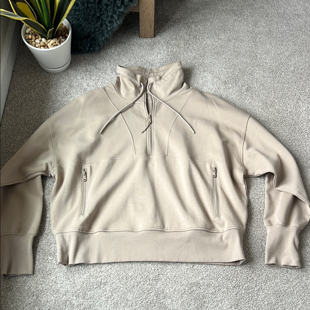 Old Navy Half Zip Pullover Sweatshirt Savannah Grass Size XXL Neutral beige